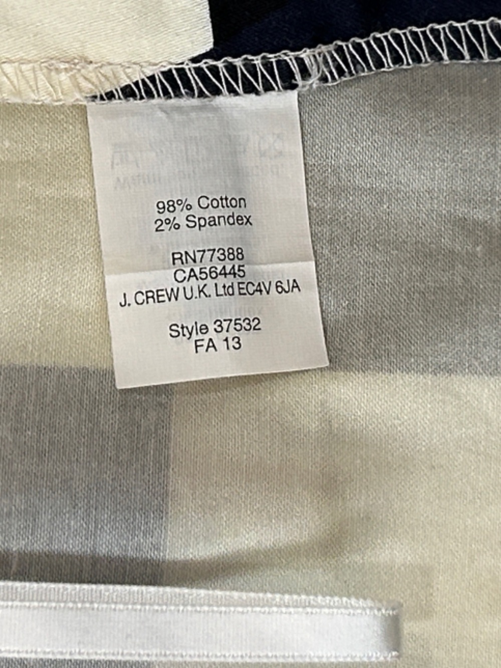 J. Crew The Pencil Skirt Black, Navy, & Cream Geometric Print Cotton SZ 2 - Picture 8 of 8